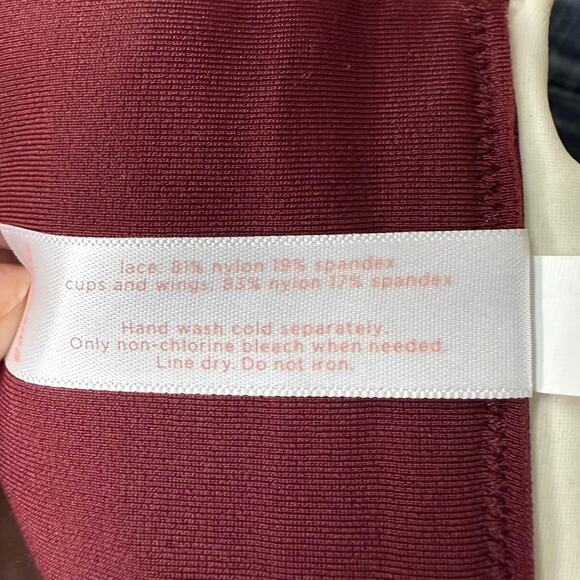 Cacique Balconette Lightly Lined Bra Size 46C in Cream and Burgundy - Picture 9 of 9